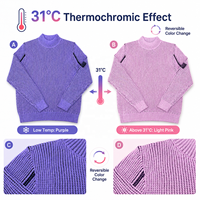 Pull en tricot thermochromique pour homme, ODM, couleur changeante réversible, pour l'hiver