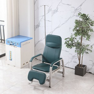 Hospital Infusion Chair S13 Metal <b>Frame</b> Semi Reclining Adjustment Peacock Green Clinic Use - Product Image 4