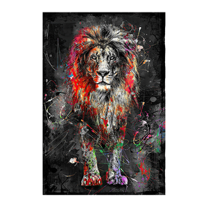 <strong>Extra</strong> <strong>Large</strong> Lion Wall Art Stretched Canvas Animal <strong>Print</strong> with Frame Ready to Hang for Living Room Decor - Product Image 1