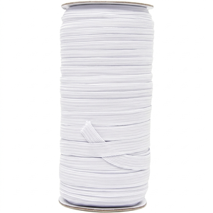 Cordón de Macramé Recubierto de Alta Tenacidad de 10 mm - Cintas Elásticas Blancas para Coser, Manualidades, Bolsas de Ropa, Correas Elásticas Trenzadas de 3/8 Pulgadas - Product Image 1
