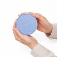 Sous-verre rond en tissu éponge bleu clair avec bord brodé, tapis à double couche pour boissons, idéal pour hôtels, restaurants, cafés, taille personnalisable