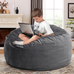 Chambre assise confortable mousse sous vide grande housse de pouf ergonomique en mousse à mémoire de forme vaccin compressé pouf chaises pouf en vrac - Product Image 3