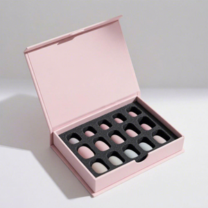 กล่องของขวัญ FX Scatola Regalo ระดับไฮเอนด์ สำหรับเล็บปลอมสีชมพู กล่องแม่เหล็กสำหรับเล็บปลอม - Product Image 3