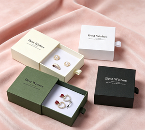 Slide out jewelry box made of high quality cardboard with die cutting and lamination process multiple color options - Product Image 3