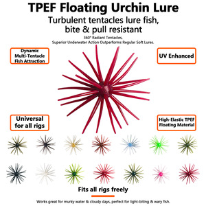 Tpe Sea Urchin <b>Floating</b> Soft Bait 1.9g 4g 10g 18g Bass Lure Biomimetic <b>Fishing</b> Bait Soft Ball Fish Attractant - Product Image 2