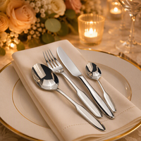 Ensemble de couverts de mariage en acier inoxydable de style européen, cuillère, fourchette, couteau de luxe pour restaurant