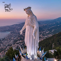 Statue de la Vierge Marie en marbre géante sculptée à la main BLVE, statue religieuse d'extérieur, priez à la Vierge du Liban