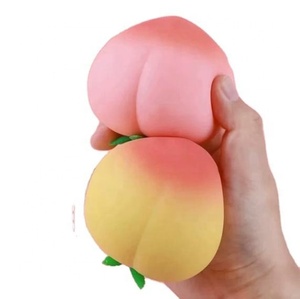 Jouet anti-stress créatif en forme de pêche, grand modèle à presser, doux, à récupération lente, unisexe, pour tous les âges, pour la décompression - Product Image 1