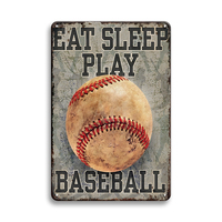 Venta al por mayor de placas de metal de bolas vintage personalizadas béisbol baloncesto fútbol carteles de chapa decorativos cartel de regalo deportivo