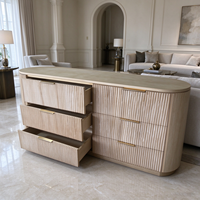 Buffet moderne de luxe de style européen, avec cadre en bois massif, placage en chêne rouge, meuble de rangement personnalisable pour la maison