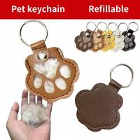 Porte-clés de stockage en fourrure de chien de collection commémorative unique, porte-clés en cuir mignon pour animaux de compagnie