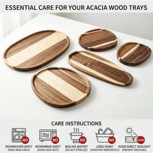 <span class=keywords><strong>Plateau</strong></span> de service unique en bois, léger, ovale irrégulier, en bois d'acacia, pour charcuterie, décoration intérieure, nourriture, café, apéritifs - Product Image 5