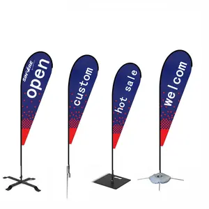 Promotional Advertising Custom Print Flying Beach Flag Custom Teardrop Feather Flags Banners With Flag Pole