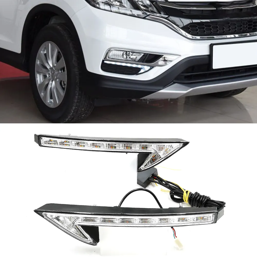 ホンダCRV CR-V 2015 2016 LED DRLデイタイムランニングライト、イエローウインカー機能デイライト用