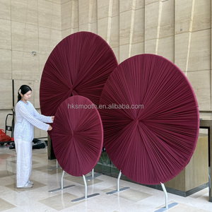 SMOOTH NEW HOT DIY Wedding Stage Decoration Round Pleated Fabric Drapery <b>Backdrop</b> With Metal <b>Stand</b> - Product Image 3