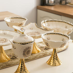 ชุดจานผลไม้เซรามิกสไตล์ยุโรป11ชิ้นชุดอุปกรณ์รับประทานอาหารจานของหวานเครื่องใช้บนโต๊ะอาหารทันสมัยสำหรับงานแต่งงานโรงแรม - Product Image 4