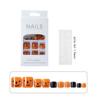 24 faux ongles d'orteil en acrylique de luxe à motif étoilé, réutilisables, taille unique, livrés avec de la colle gelée en cadeau
