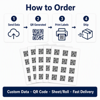 Etiquetas de Código QR Personalizadas, Etiqueta de Respuesta Rápida de Matriz 2D, Identificador de Seguimiento de Inventario de Productos, Rollo de Lámina de PVC Blanca Brillante, Tamaño Personalizado