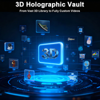Conjunto de Ventilador Holográfico 3D Personalizado de 1*3 para Humanos y de 65 cm con Soporte para Montaje en Video Wall, 4K, 2500 Nits