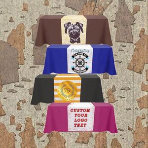 Low MOQ Best Price Custom Nonwoven Polyester/Cotton <b>Square</b> Table Runner Full Color Printing Waterproof Modern Personalized Home - Product Image 2