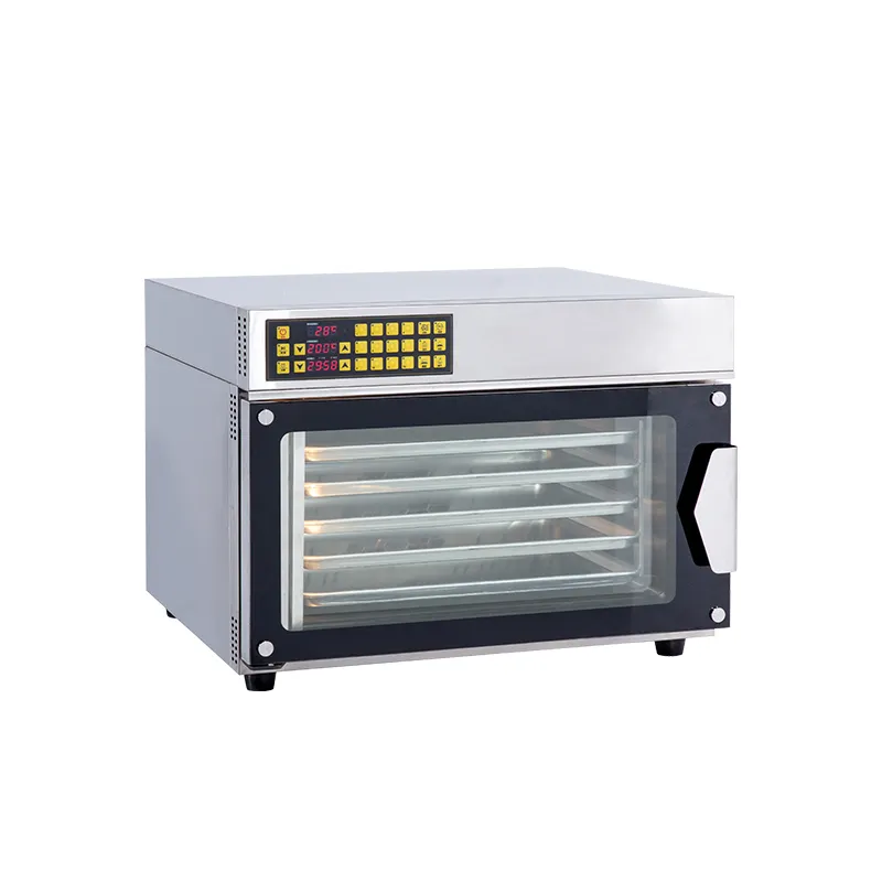 Horno de panadería de aire caliente de 5 bandejas eléctrico comercial Horno de pan con horno Digital Contrils para hacer tostadas, pizza, baguettes, hamburguesas.