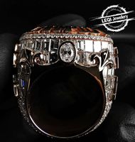 Bague de Mariage/Engagement/Championnat Hip Hop Personnalisée 100% Testée au Diamant - Or 10K/14K/18K Entièrement Sertie de Diamants de Laboratoire - Cadeau