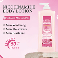 Lotion corporelle hydratante intense SPF50++ au glutathion et à la nicotinamide, éclaircissante et lissante pour tous les tons de peau
