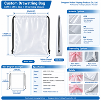 Sacs cadeaux en plastique personnalisés avec logo, sacs d'emballage en EVA double couche épaissis pour jouets avec ruban ou corde
