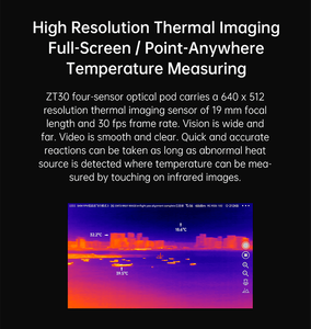 Caméra ZT30 4K 8MP avec suivi IA pour drones UAV, UGV, USV, zoom <span class=keywords><strong>hybride</strong></span> 180X et zoom optique 30X, caméra optique embarquée avec imageur thermique - Product Image 3