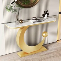 Table d'entrée multifonctionnelle de style italien de luxe léger, plateau en dalle de pierre haut de gamme, design extrêmement étroit pour usage commercial