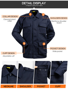 Uniforme de Guardia de Seguridad para Hombre en Azul Oscuro, Chaqueta y Pantalones para Primavera y Otoño - Product Image 3