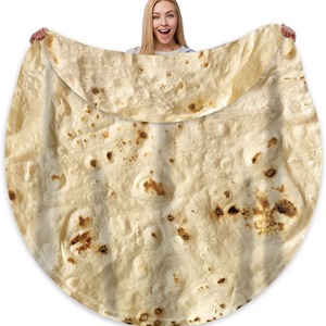 American Style Realistic Soft Plush Burrito Tortilla Print Modern Twin Size Raschel <strong>Knitted</strong> <strong>Throw</strong> for Sofa - Product Image 6