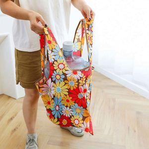 Bolsa de Compras Plegable Reutilizable de Tela de Poliéster 210D, Diseño de Frutas, 2 Piezas/Juego, Fácil de Plegar - Product Image 3