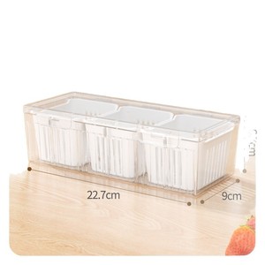Boîte de rangement de bureau 3 en 1, étagère à épices de cuisine, récipient pour réfrigérateur avec couvercle pour le stockage des oignons verts, du gingembre et de l'ail - Product Image 5