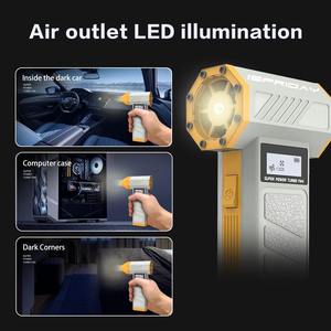 Souffleur d'air puissant Violent Fan 130 000 tr/min, souffleur turbo jet avec lumière LED et écran d'affichage, souffleur de poussière pour voiture, moteur sans balais - Product Image 4