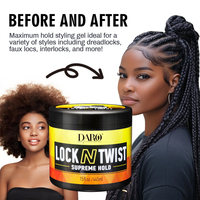 Gel per Capelli con Logo Personalizzato, Extra Tenuta, Idratante, Non Untuoso, per Acconciature Intrecciate, Controllo Bordi, Lock and Twist, per Capelli Naturali 4C