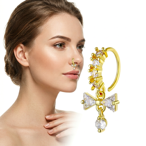 Anillos de Nariz Colgantes con Lazo, Aros de Nariz de Acero Quirúrgico, Joyería Corporal de Moda para Mujeres y Hombres, Nuevo Diseño 2026 - Product Image 1