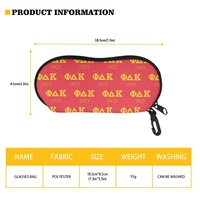 Étui à lunettes imprimé NSPDK Sorority, étui de rangement portable pour lunettes de soleil avec fermeture éclair et crochet, sac de voyage pour lunettes