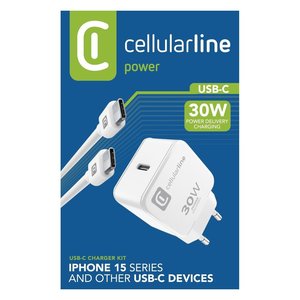 Caricabatterie <b>USB</b> Type-C CHARGER KIT 30W <b>Power</b> Delivery Bianco ACHIPHKITC2CPD30WW - Product Image 2