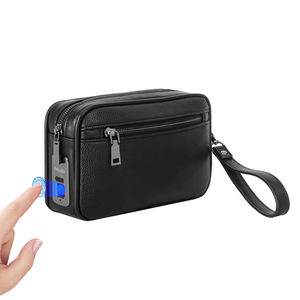 PU impermeable Huella digital Bloqueo Hombres Bolso Antirrobo Cartera de cuero genuino Vaca Ocultar Bolso de mano de negocios - Product Image 5