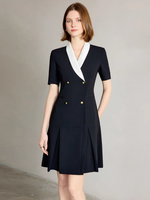 Original noir Double bouton luxe blanc revers robe costume pour les femmes vêtements de cérémonie classique bureau en gros usine conception ample