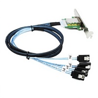 Câble de données MINI SAS 8088 femelle-mâle ATA 7P Quad-Out en cuivre étamé de 0,6 mètre pour disque dur de serveur - En stock