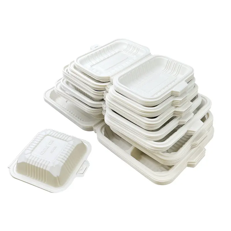 G9 15% बंद biodegradable प्रयोज्य मकई स्टार्च खाद्य कंटेनर दोपहर के भोजन के बॉक्स tableware डिनर सेट cornstarch पैकेजिंग