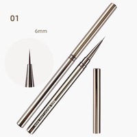 Lot de 5 pinceaux liner pour nail art, lignes allongées, rayures, dessin, peinture, 6/9/12/15/18mm, stylo de conception d'ongles, outil de manucure professionnel