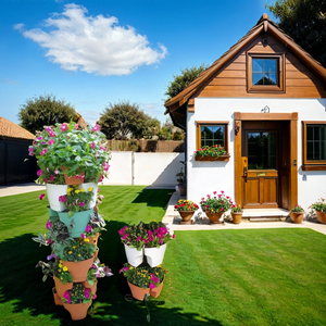 Torre de Jardinería Vertical Apilable de 3 Pétalos para el Hogar, con <span class=keywords><strong>Autorriego</strong></span>, de Altura Ajustable, para Colgar en la Pared, Multiusos - Product Image 6