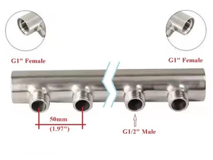 304 из нержавеющей стали G1 "G3/4" G1/2 "2-10 портов распределитель коллектора трубы санитарный фитинг системы напольного отопления - Product Image 6