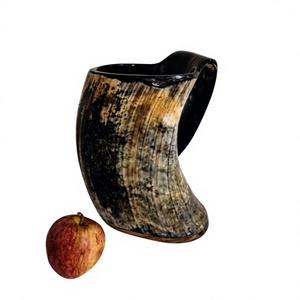 Jarra de Cerveza de Cuerno de Búfalo Natural de Primera Calidad, Pulida a Mano, Impermeable, Estilo Vikingo, Arte Folclórico Moderno, para Bodas y Eventos - Product Image 6