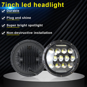 ไฟหน้า LED ทรงกลม JHS ขนาด 7 นิ้ว 60W กำลังสูง สำหรับรถจี๊ป Wrangler กันน้ำ ใช้เป็นไฟตัดหมอกสำหรับรถ Jeep JK <span class=keywords><strong>JL</strong></span> - Product Image 5