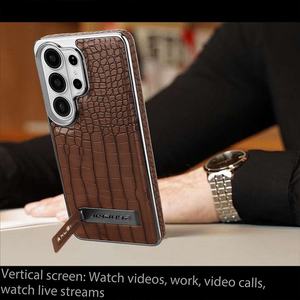 Custodia Magnetica Premium in Pelle PU Elettroplaccata per <span class=keywords><strong>Samsung</strong></span> S26 S23 S24 S25 Ultra Plus con Supporto in Metallo e Protezione Antiurto - Product Image 3