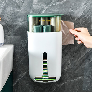 Boîte de rangement murale pour sacs poubelles avec couvercle, empilable, organisateur de cuisine, sacs poubelles extractibles, aucun perçage requis - Product Image 2